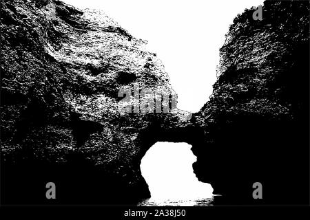 Abilmente e ornati in immagine di un bellissimo paesaggio nei colori bianco e nero ottica Foto Stock