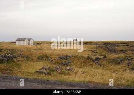 Bleak, minimalista vista della campagna Islandese Foto Stock