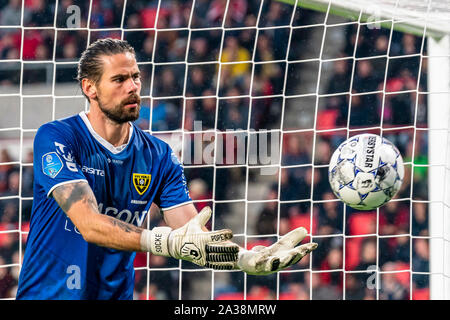 EINDHOVEN, Paesi Bassi, 06-10-2019, calcio, Philips Stadium, olandese eredivisie, stagione 2019-2020, VVV Venlo portiere Thorsten Kirschbaum, durante la partita PSV - VVV, Punteggio finale : 4-1 Foto Stock