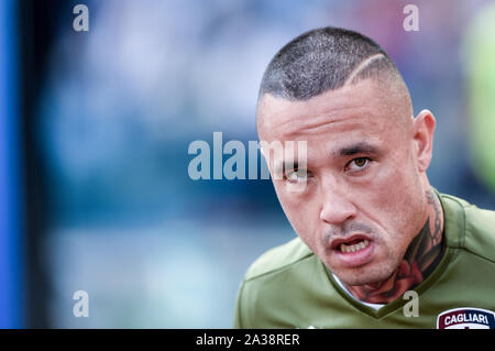 Radja Nainggolan del Cagliari Calcio durante il campionato di Serie A match tra Roma e Cagliari a Stadio Olimpico di Roma il 6 ottobre 2019. Foto di Giuseppe mafia. Foto Stock