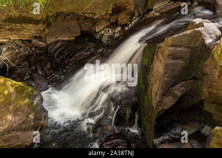 Le Fairy Falls cascate all Trefriw, Snowdonia, il Galles del Nord Foto Stock