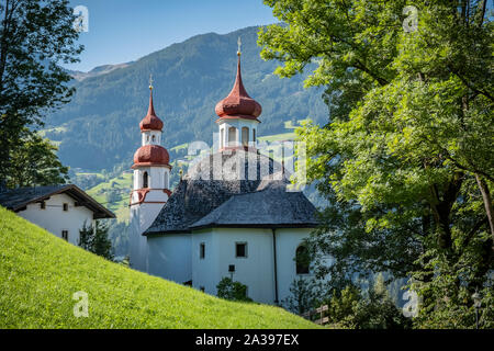 Hainzenberg, chiesa di pellegrinaggio Maria Rast, valle Zillertal, di Zell am Ziller, Tirolo, Austria Foto Stock