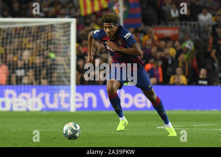 Barcellona, Spagna. 06 ott 2019. Jean-Clair Todibo del FC Barcelona durante la partita FC Barcellona v Sevilla FC, di LaLiga, stagione 2019/2020, data 8. Stadio Camp Nou. Barcelona, Spagna, 06 ott 2019. Barcellona, 06-10-2019. LaLiga 2019/ 2020, la data 8. Barcellona - Sevilla. Jean-Clair Todibo del FC Barcelona Credit: Pro scatti/Alamy Live News Foto Stock