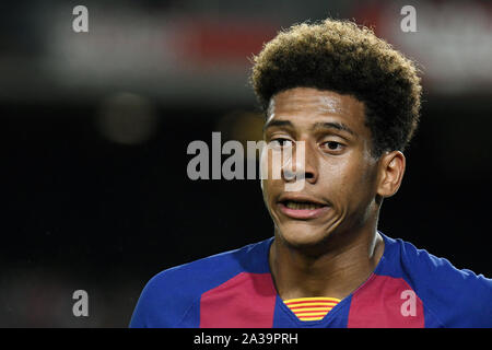 Barcellona, Spagna. 06 ott 2019. Jean-Clair Todibo del FC Barcelona durante la partita FC Barcellona v Sevilla FC, di LaLiga, stagione 2019/2020, data 8. Stadio Camp Nou. Barcelona, Spagna, 06 ott 2019. Barcellona, 06-10-2019. LaLiga 2019/ 2020, la data 8. Barcellona - Sevilla. Jean-Clair Todibo del FC Barcelona Credit: Pro scatti/Alamy Live News Foto Stock