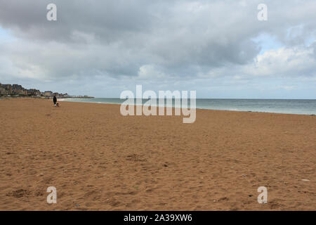 Spiaggia di spada, Normandia 09/10/2017. Il D-Day, memoriale per i liberatori e di coloro che hanno dato la loro vita. 6 Giugno 1944 Foto Stock