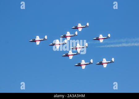 Royal Canadian Air Force Il Snowbirds. Eseguire presso il grande Airshow Pacifico Huntington Beach California USA. l'Airshow di più grande negli Stati Uniti Foto Stock