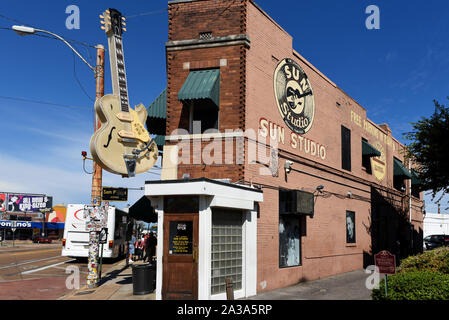 Memphis, TN, Stati Uniti d'America - 24 Settembre 2019: Il leggendario Sun Studio sull Unione europea Avenue è stato chiamato il luogo di nascita del Rock and Roll. Proprietario Sam Phillips r Foto Stock