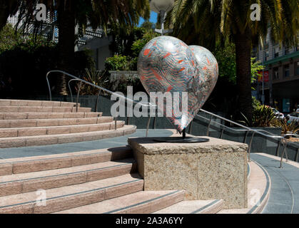 La scultura, cuori in San Francisco arte pubblica installazione, Union Square di San Francisco, California Foto Stock