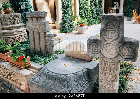 Bucarest, Romania - 27 Luglio 2019 : Stavropoleos monastero chiesa Foto Stock