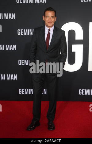 Hollywood, CA. 6 Ottobre, 2019. Clive Owen al Gemelli Uomo Premiere al TCL Chinese Theatre in Hollywood, la California il 6 ottobre 2019. Credito: Faye Sadou/media/punzone Alamy Live News Foto Stock