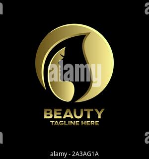Bellezza moderna e bella donna logo. Illustrazione Vettoriale. Illustrazione Vettoriale