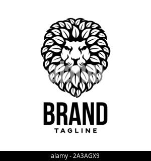 Moderno naturale logo lion Illustrazione Vettoriale