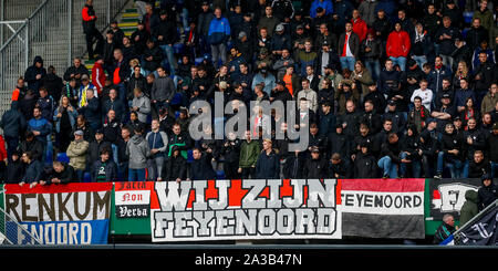 Sittard, Paesi Bassi. 06 ott 2019. SITTARD, Fortuna Sittard - Feyenoord, 06-10-2019, calcio, Eredivisie Olandese, stagione 2019-2020, Fortuna Sittard Stadium, Feyenoord appassionati, sostenitori Credit: Pro scatti/Alamy Live News Foto Stock