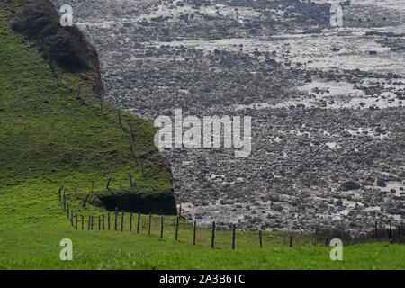 Les falaises entre le bois de Cise et mers les bains, chemins de pedestri avec vue sur la mer, la Baie de Somme, Ault, Onival, Cayeux sur mer Foto Stock