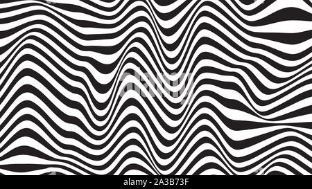 Abstract op-art sfondo, illusione ottica zebra pattern della pelle Illustrazione Vettoriale