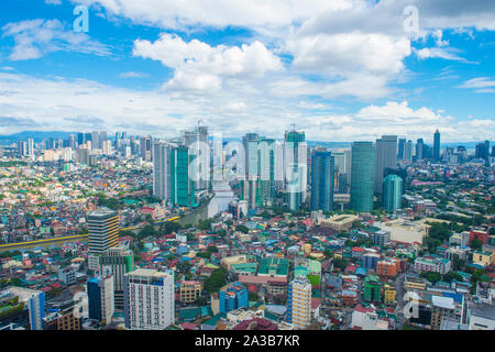 Vista della città di Manila Filippine dall'edificio di Makati Foto Stock