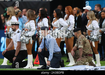 Durante il gioco di NFL tra Chicago Bears e Oakland Raiders a Tottenham Stadium di Londra, Regno Unito. Foto Stock