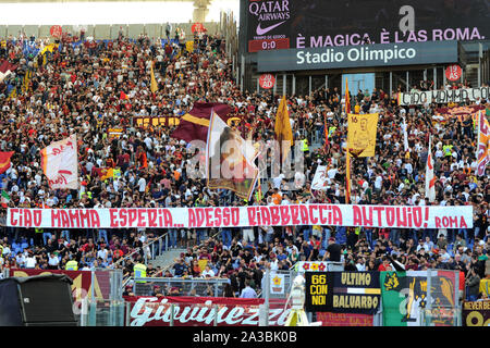 Curva Sud roma durante Roma vs Cagliari , Roma, Italia, 06 ott 2019, Calcio Calcio italiano di Serie A del campionato Gli uomini Foto Stock