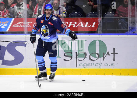 Pardubice, Repubblica Ceca. 06 ott 2019. Utkani 8. kola hokejove extraligy: HC dinamo Pardubice - Rytiri Kladno, 6. rijna 2019 v Pardubicich. Jaromir Jagr Kladna z. Foto Stock