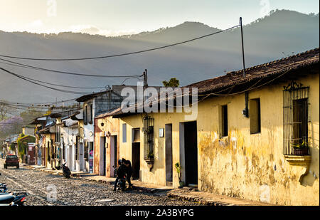 Case tradizionali in Antigua Guatemala Foto Stock