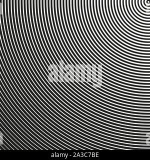 Modello a semicerchio con dynamic, linee irregolari. Disegno geometrico con radianti, ambienti convergenti. Ovali disegno geometrico. Illustrazione Vettoriale