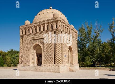 Il Mausoleo di Ismail Samani, Ismoil Somoniy maqbarasi, Bukhara, Uzbekistan in Asia centrale Foto Stock