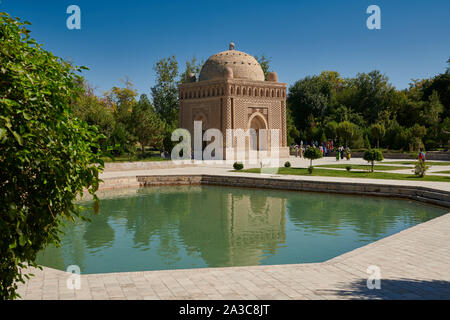 Il Mausoleo di Ismail Samani, Ismoil Somoniy maqbarasi, Bukhara, Uzbekistan in Asia centrale Foto Stock