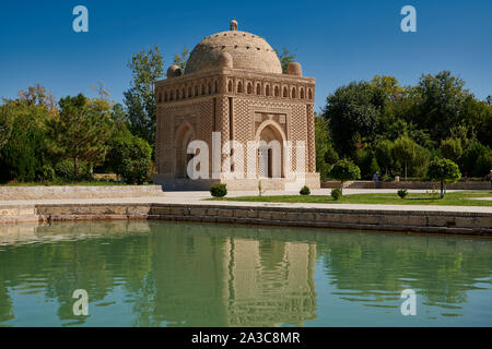 Il Mausoleo di Ismail Samani, Ismoil Somoniy maqbarasi, Bukhara, Uzbekistan in Asia centrale Foto Stock