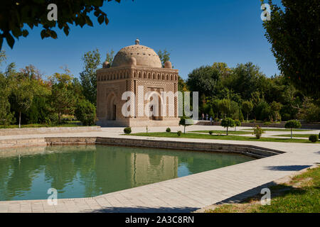 Il Mausoleo di Ismail Samani, Ismoil Somoniy maqbarasi, Bukhara, Uzbekistan in Asia centrale Foto Stock