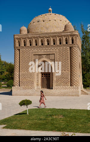 Il Mausoleo di Ismail Samani, Ismoil Somoniy maqbarasi, Bukhara, Uzbekistan in Asia centrale Foto Stock