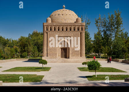 Il Mausoleo di Ismail Samani, Ismoil Somoniy maqbarasi, Bukhara, Uzbekistan in Asia centrale Foto Stock