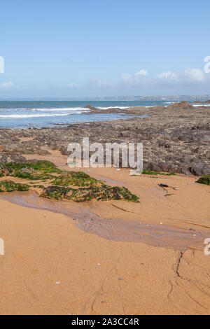 Speranza esterno Cove, Mouthwell sands beach, Kingsbridge, Devon, Inghilterra, Regno Unito. Foto Stock