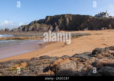 Speranza esterno Cove, Mouthwell sands beach, Kingsbridge, Devon, Inghilterra, Regno Unito. Foto Stock