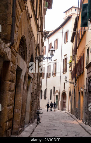 Strade acciottolate di Firenze, Italia. Foto Stock