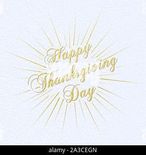 Felice ringraziamento oro scintillante lettering design. Illustrazione Vettoriale. Elemento per biglietti di auguri, poster, invito . Illustrazione Vettoriale