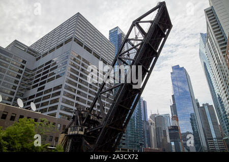 Chicago e north western ferrovie kinzie street ponte ferroviario di chicago, illinois, Stati Uniti d'America Foto Stock