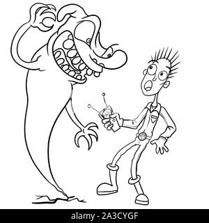 Ghost Hunter e illustrazione fantasma Foto Stock