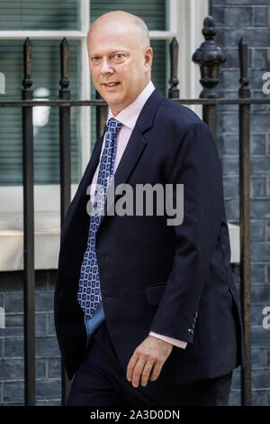 Chris Grayling, allora Segretario di Stato per i Trasporti, politico del Partito conservatore britannico, Downing Street, Londra, Regno Unito Foto Stock