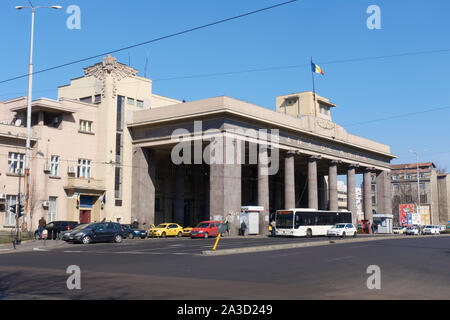 La Gara de Nord stazione ferroviaria principale, Bucarest, Romania. Foto Stock