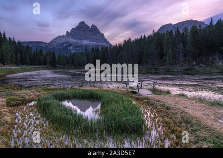 Lago di Misurina, Misurina, Belluno, Veneto, Dolomiti, Italia, Europa Foto Stock