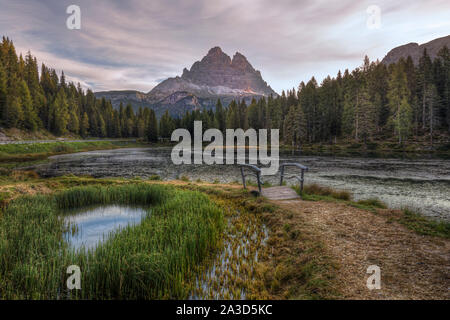 Lago di Misurina, Misurina, Belluno, Veneto, Dolomiti, Italia, Europa Foto Stock