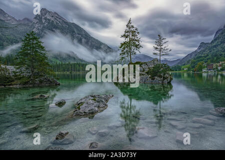 Hintersee, Ramsau, Berchtesgaden, Baviera, Germania, Europa Foto Stock