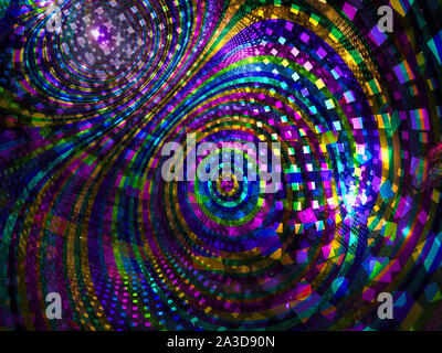 Mosaico astratto ricurva con cerchi concentrici - generati digitalmente immagine Foto Stock