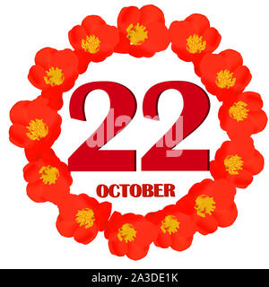 Ottobre 22 icona. Per la pianificazione di importanti giorno. Banner per i giorni festivi e giorni speciali. Illustrazione. Foto Stock
