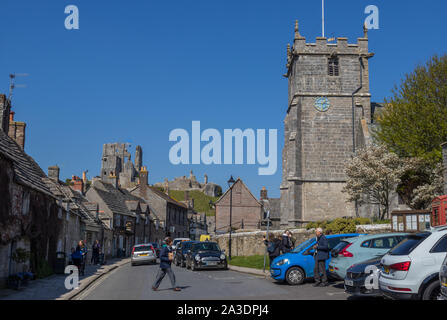 St Edwards chiesa parrocchiale, Corfe Castle vicino a Wareham Dorset, Regno Unito Foto Stock