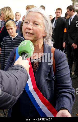 LREM vice di Oise, Agnes Thill, assiste anti-PMA manifestazione a Parigi, in Francia Foto Stock