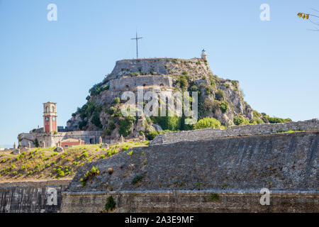 The old Venetian fortress on the Greek Island of Corfu Greece Foto Stock