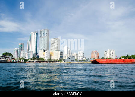 Bocagrande skyline come visto dalla baia Foto Stock