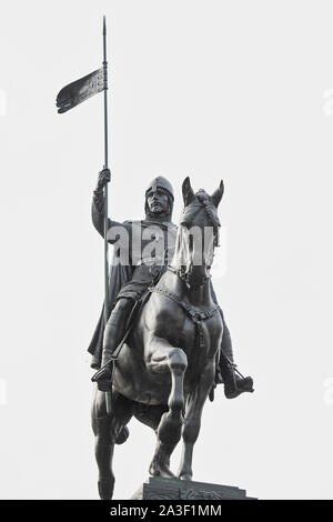 Statua equestre di San Venceslao a Praga Foto Stock