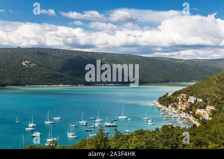 Una veduta aerea di Trget, Istria, Croazia Foto Stock